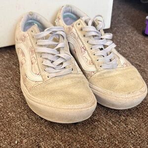 Vans Cream and Tan Sneakers